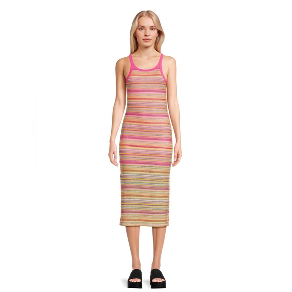 No Boundaries Stripe Tank Dress Pink Multi Color. Size S - Picture 14 of 15